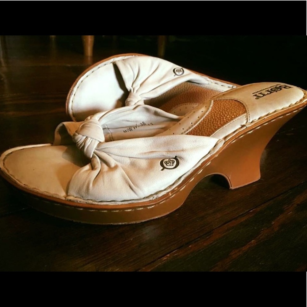Born Leather Wedge Sandals